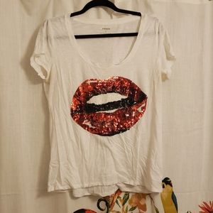 SEQUIN LIPS SHIRT